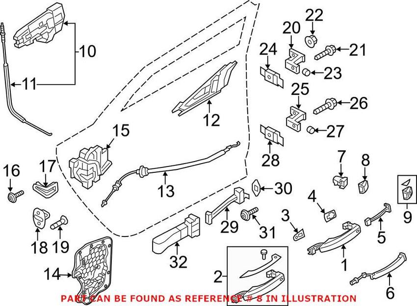 Audi Exterior Door Handle Cover - Rear Driver Side 4H0837879GRU